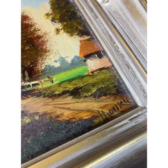 H. Wester Signed Oil on Board Framed Painting Holland Dutch Ornate Wood Frame - Picture 4 of 9